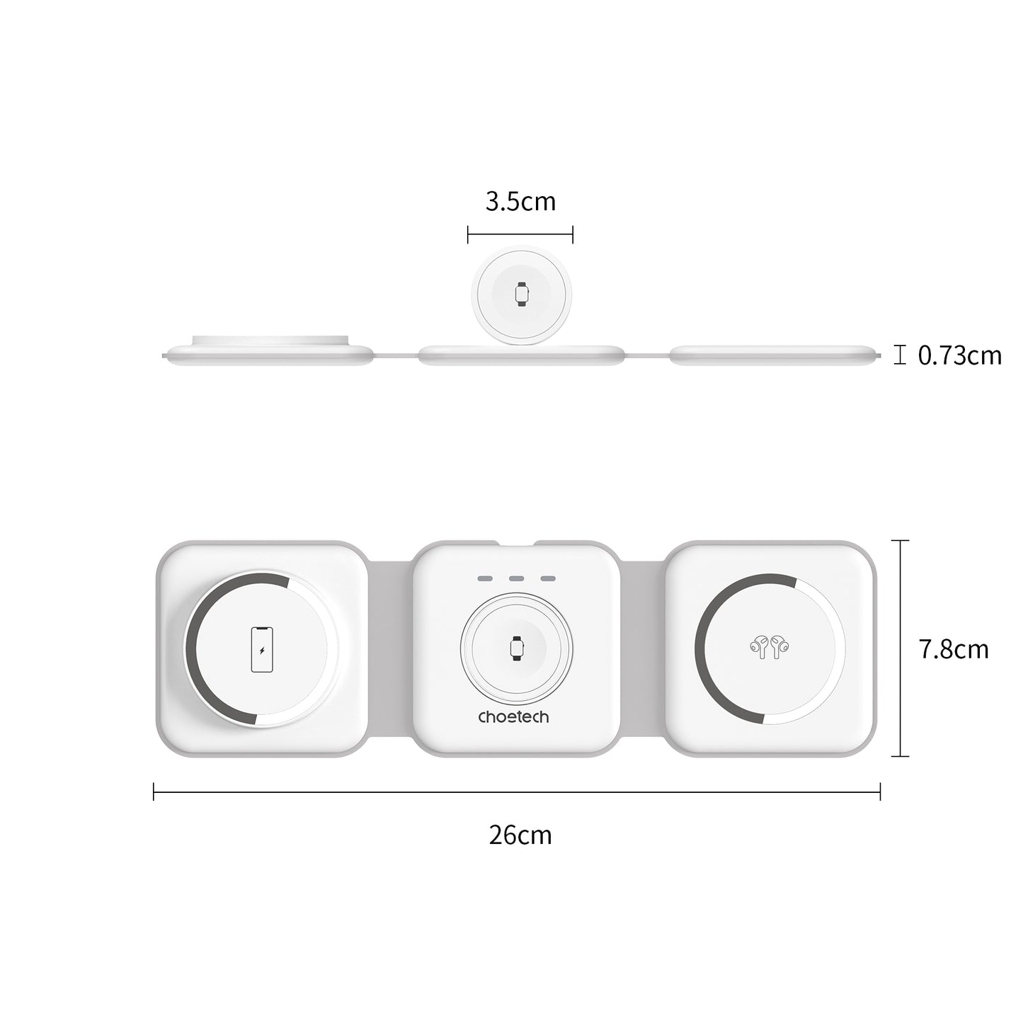 choetech-t588-f-wh-3-in-1-foldable-fast-wireless-charger-for-phone-watch-earphone at www.mallsonline.com.au