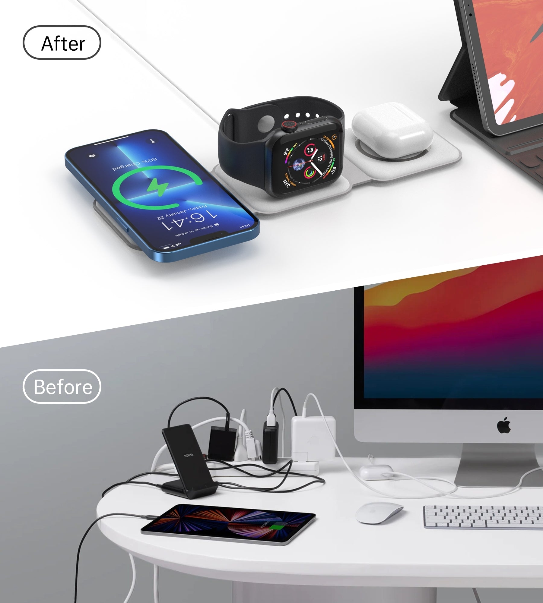 choetech-t588-f-wh-3-in-1-foldable-fast-wireless-charger-for-phone-watch-earphone at www.mallsonline.com.au