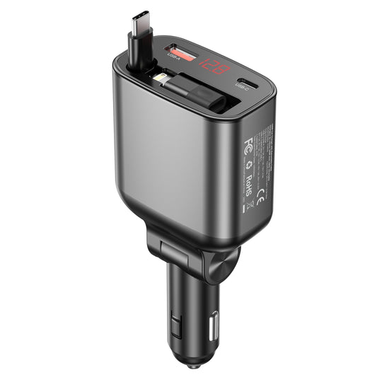 choetech-tc0033-105w-usb-c-usb-a-fast-car-charger-with-stretchable-usb-c-lightning-cables www.mallsonline.com.au