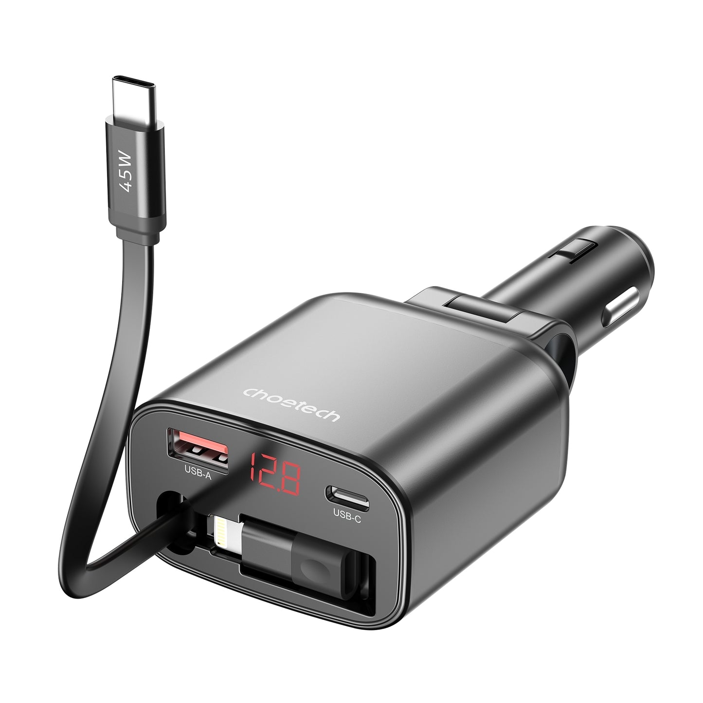 choetech-tc0033-105w-usb-c-usb-a-fast-car-charger-with-stretchable-usb-c-lightning-cables www.mallsonline.com.au