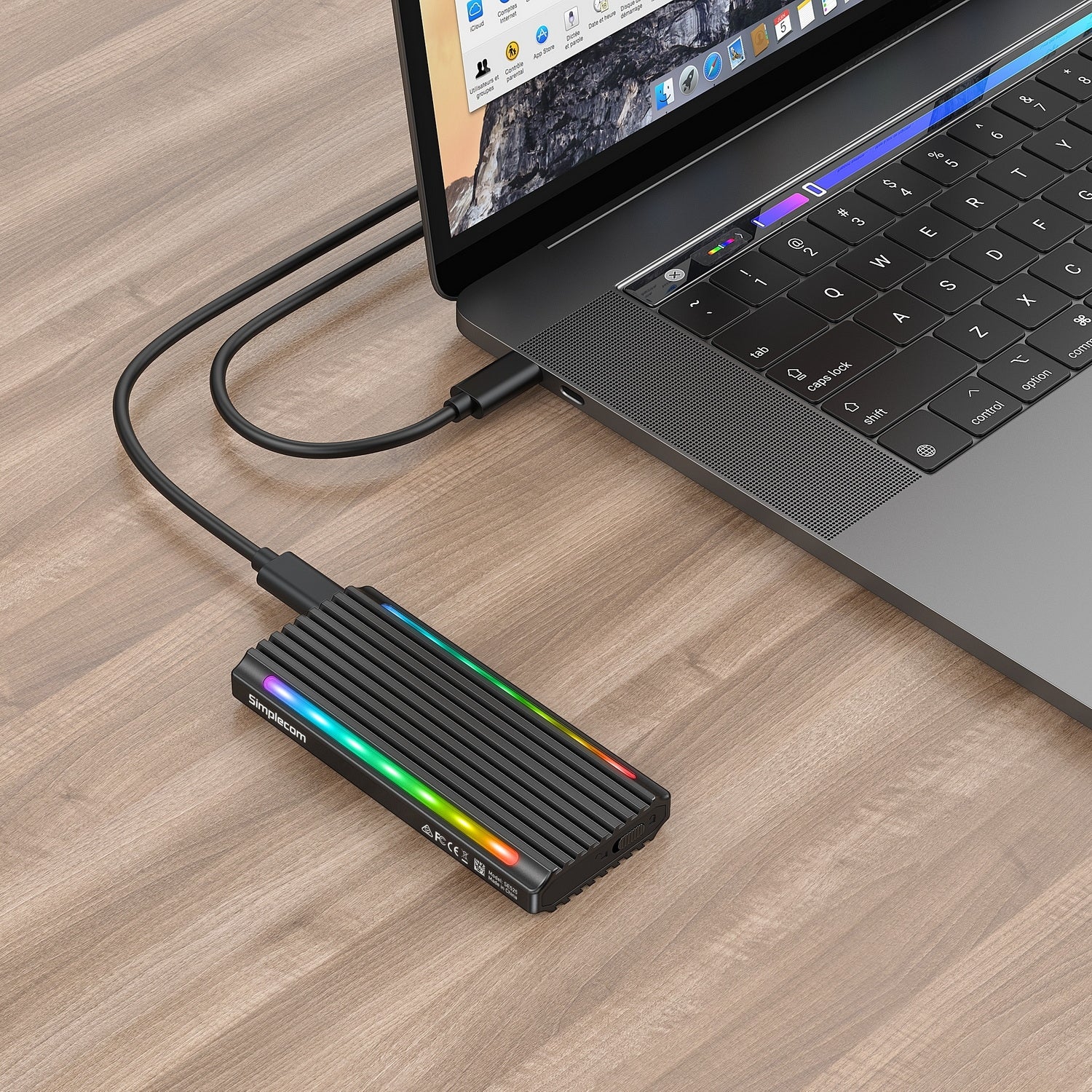 simplecom-se525-nvme-sata-m-2-ssd-usb-c-enclosure-with-rgb-light-usb-3-2-gen-2-10gbps at www.mallsonline.com.au