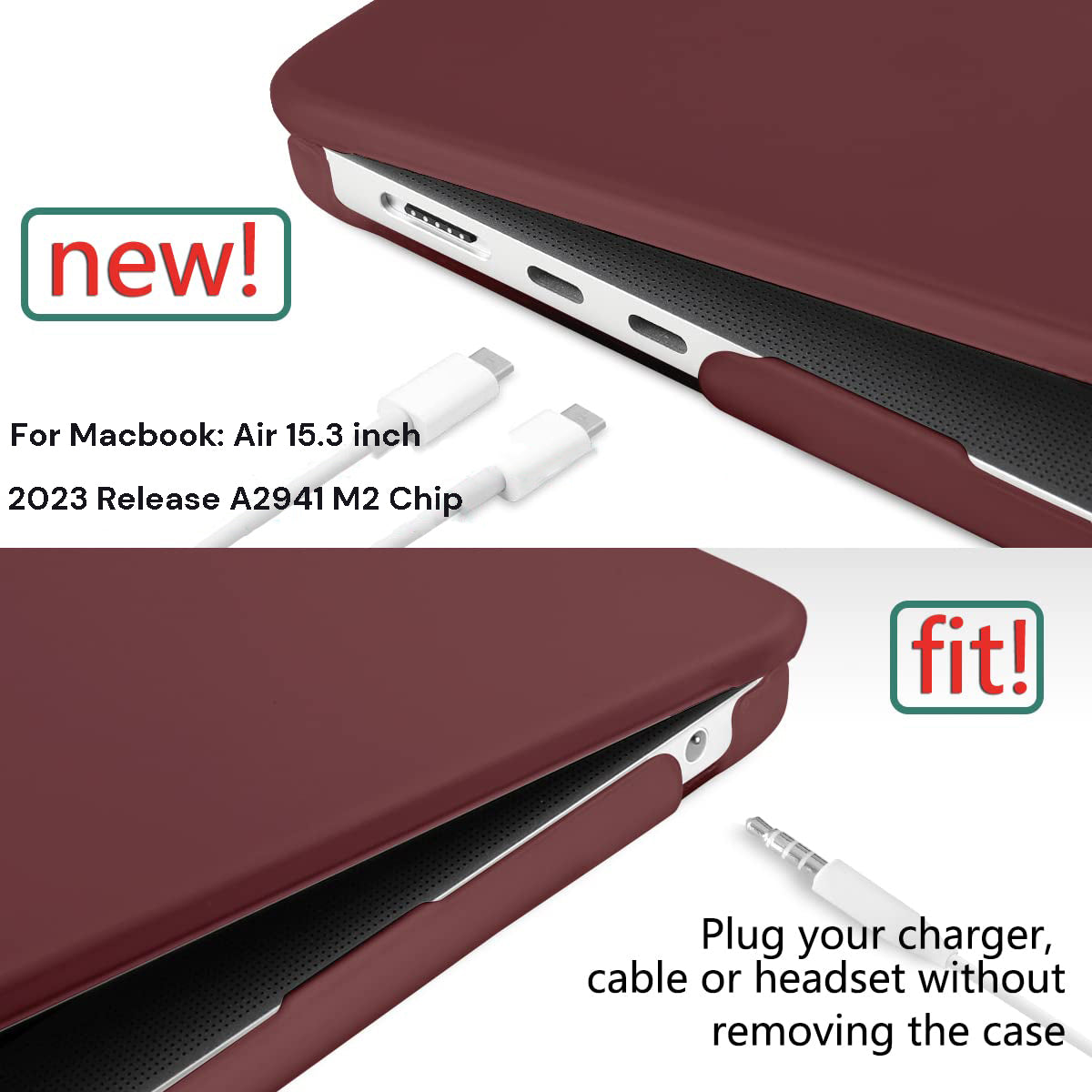 15-inch-air-2023-macbook-air-matte-case-a2941-m2-chip-hard-shell-case-keyboard-cover-wine-red www.mallsonline.com.au