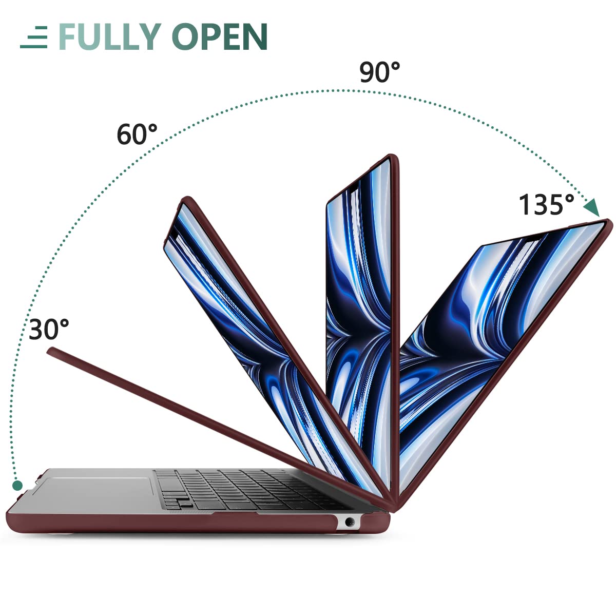 15-inch-air-2023-macbook-air-matte-case-a2941-m2-chip-hard-shell-case-keyboard-cover-wine-red www.mallsonline.com.au