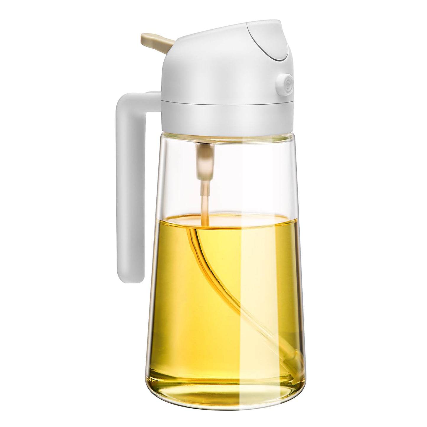 600ml 2 in 1 Glass Oil Sprayer Dispenser Spray - White