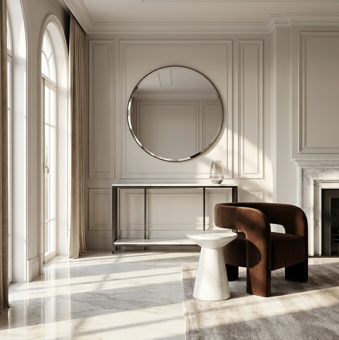 Interior Ave - Bronte Dual Layer Marble Stone Console