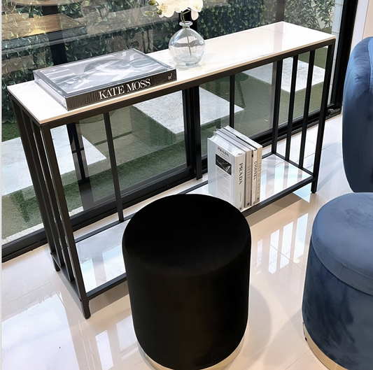 interior-ave-bronte-dual-layer-marble-stone-console-marble-black at www.mallsonline.com.au