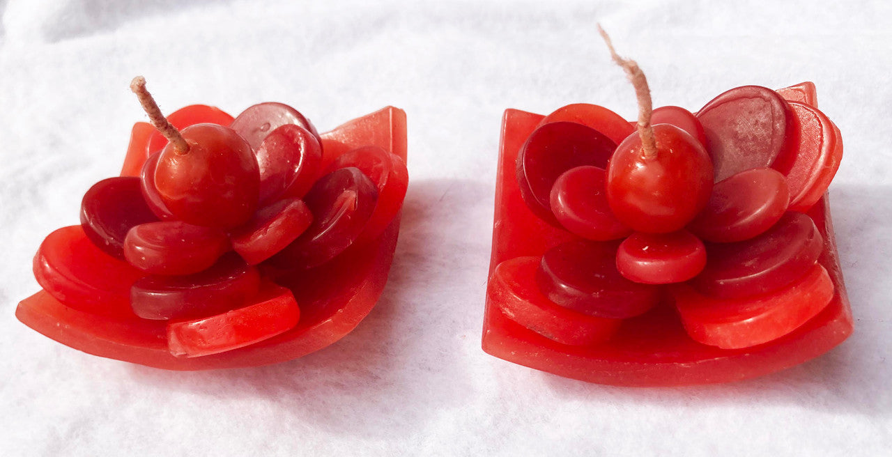 3 Red Lotus Floating Candles in Red Black Gift Box Set Birthday Xmas Valentine Mothers Day Gift Present