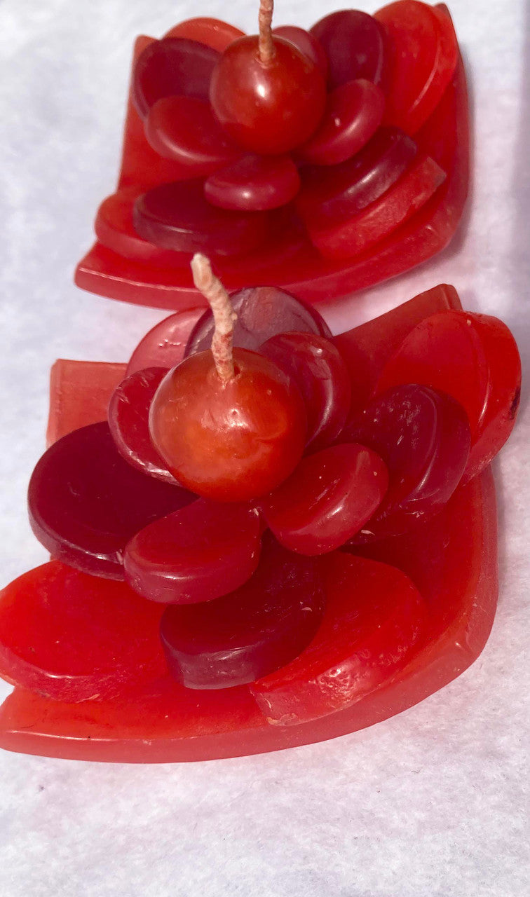 8 Red Lotus Floating Candles in Red Black Gift Box Set Birthday Xmas Valentine Mothers Day Gift Present