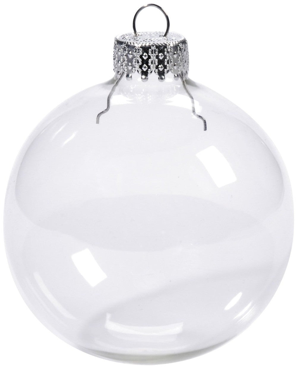 10-x-glass-bauble-8cm-diameter-round-clear-with-silver-cap-table-or-tree-centrepice-personal-memory-theme-craft-gift