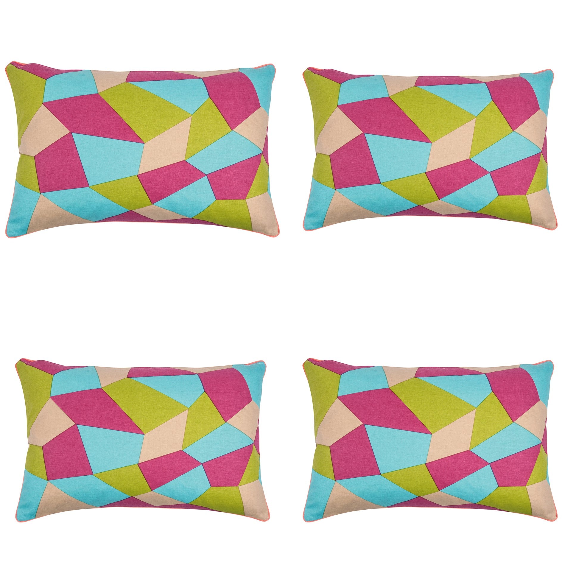 pack-of-4-geo-green-geometric-design-rectangle-40x60cm-cushion-covers at www.mallsonline.com.au