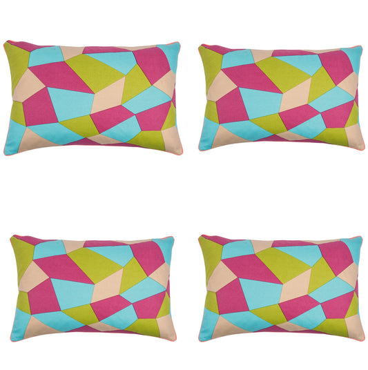 pack-of-4-geo-green-geometric-design-rectangle-40x60cm-cushion-covers at www.mallsonline.com.au