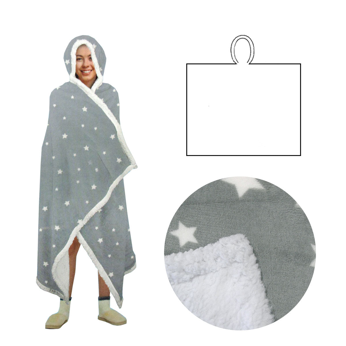 adult-men-women-open-blanket-hoodie-poncho-with-sherpa-fleece-reverse-silver-star at www.mallsonline.com.au