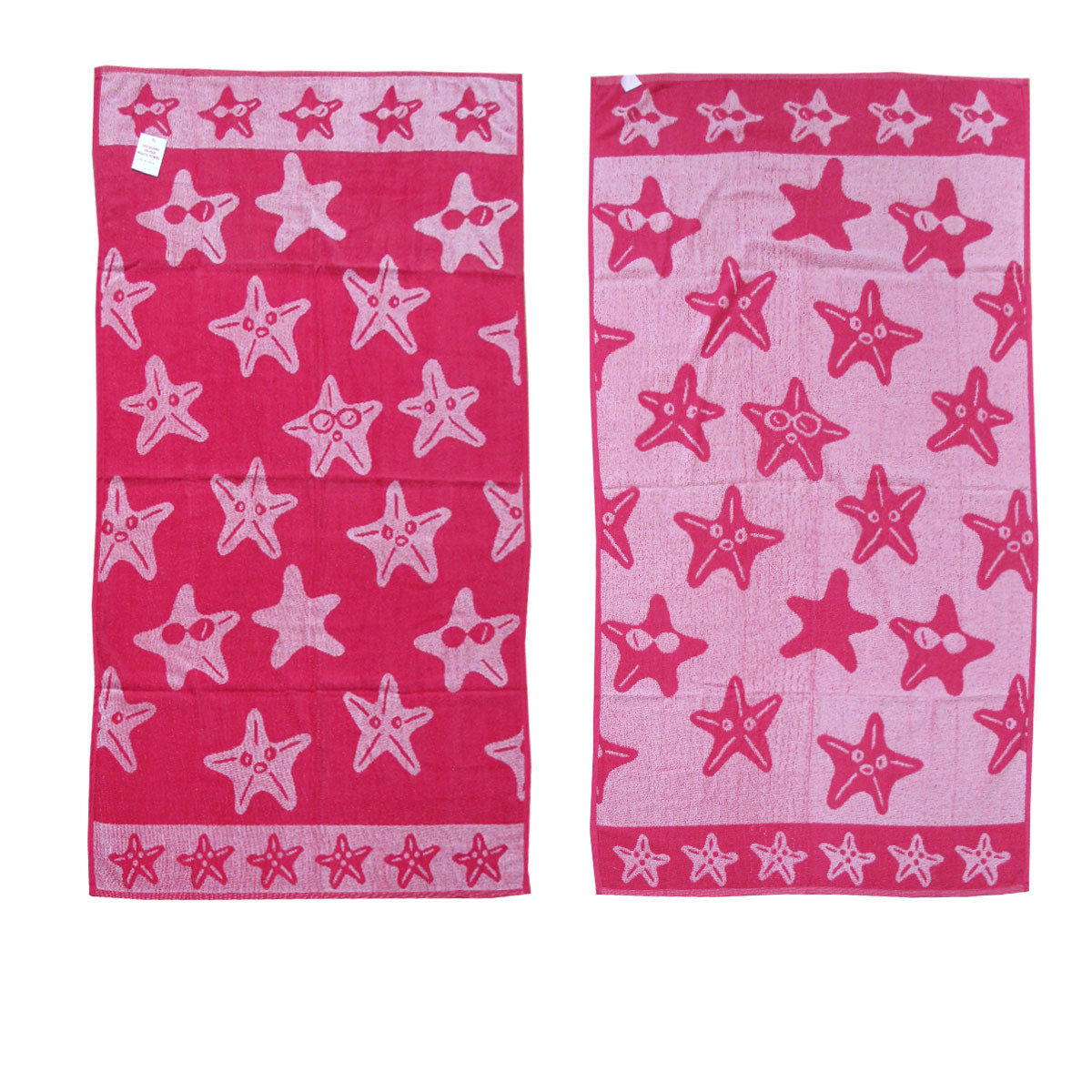 jacquard-velour-reversible-beach-towel-hot-pink-stars at www.mallsonline.com.au