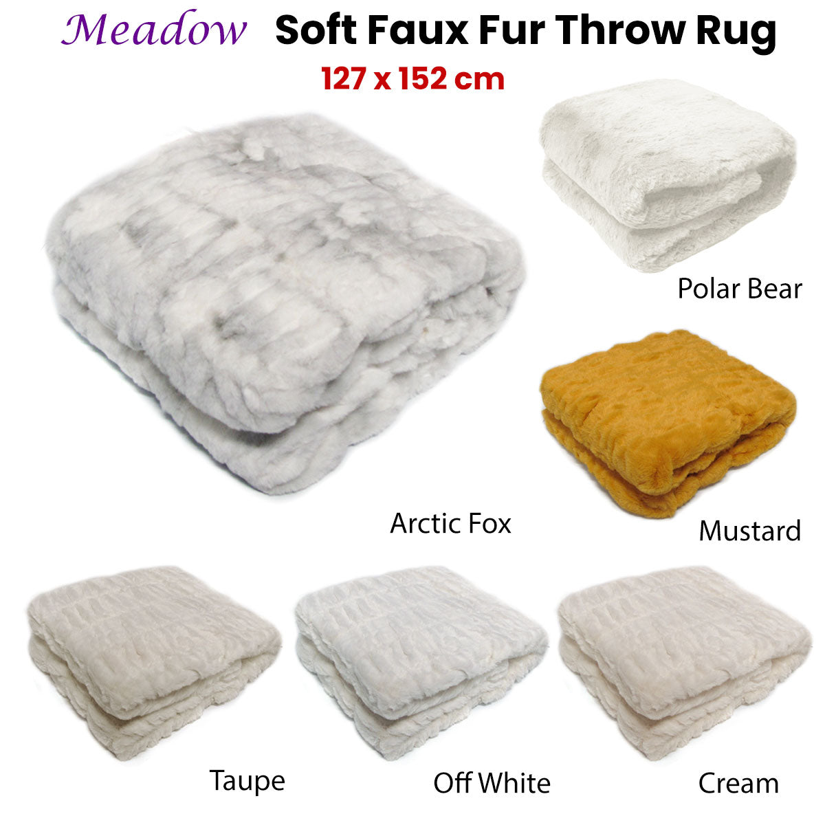 meadow-soft-faux-fur-throw-rug-127-x-152-cm-arctic-fox www.mallsonline.com.au