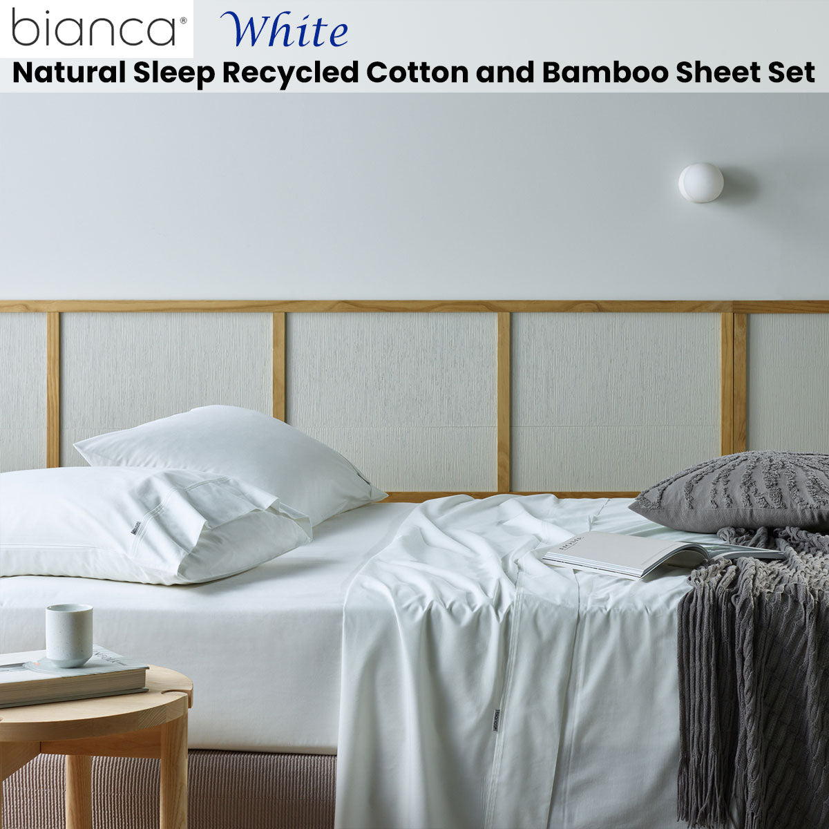 bianca-natural-sleep-recycled-cotton-and-bamboo-sheet-set-white-king at www.mallsonline.com.au