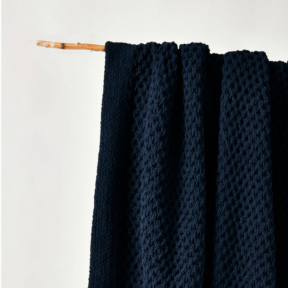 Bianca Sofala Indigo Polyester Chenille Throw Rug 130 x 170 cm