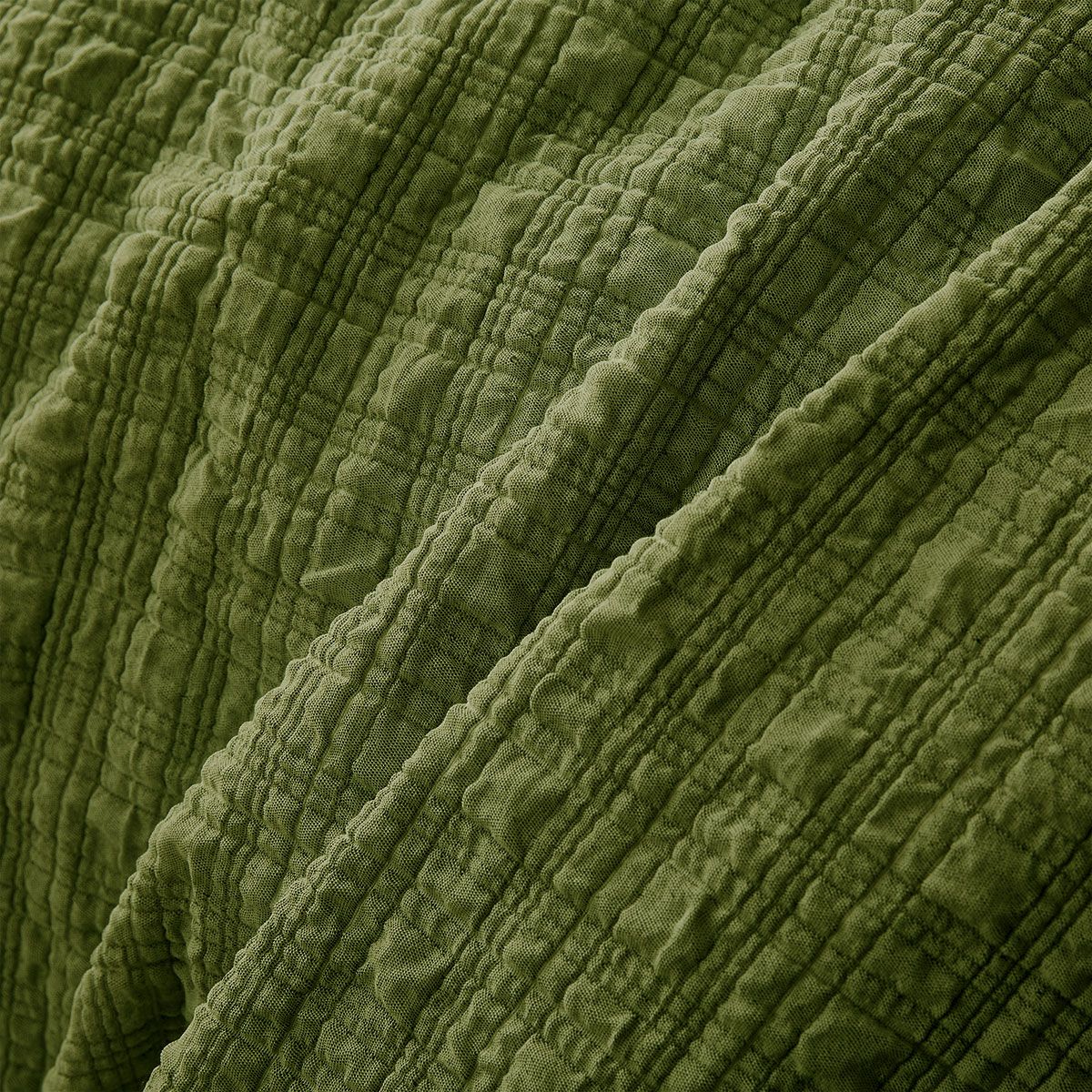 Accessorize Augusta Olive Crinkled Look Quilt Cover Set Queen