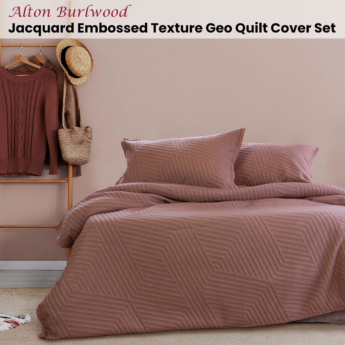 ardor-alton-burlwood-jacquard-embossed-texture-geo-quilt-cover-set-king at www.mallsonline.com.au