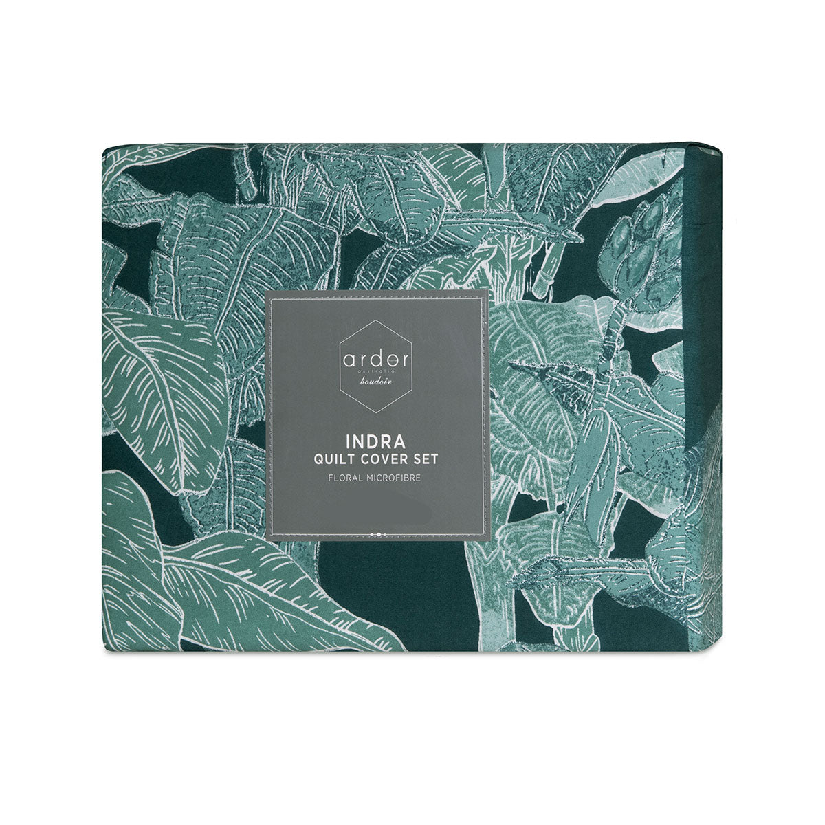 ardor-indra-teal-palm-leaf-printed-quilt-cover-set-queen www.mallsonline.com.au