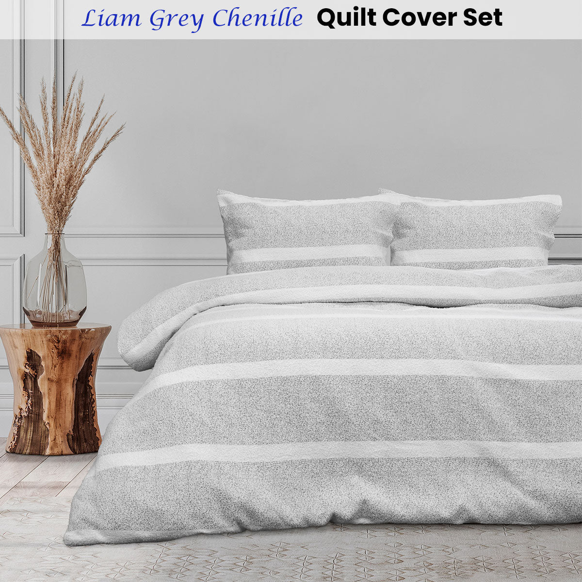 ardor-liam-chenille-textured-grey-quilt-cover-set-king at www.mallsonline.com.au