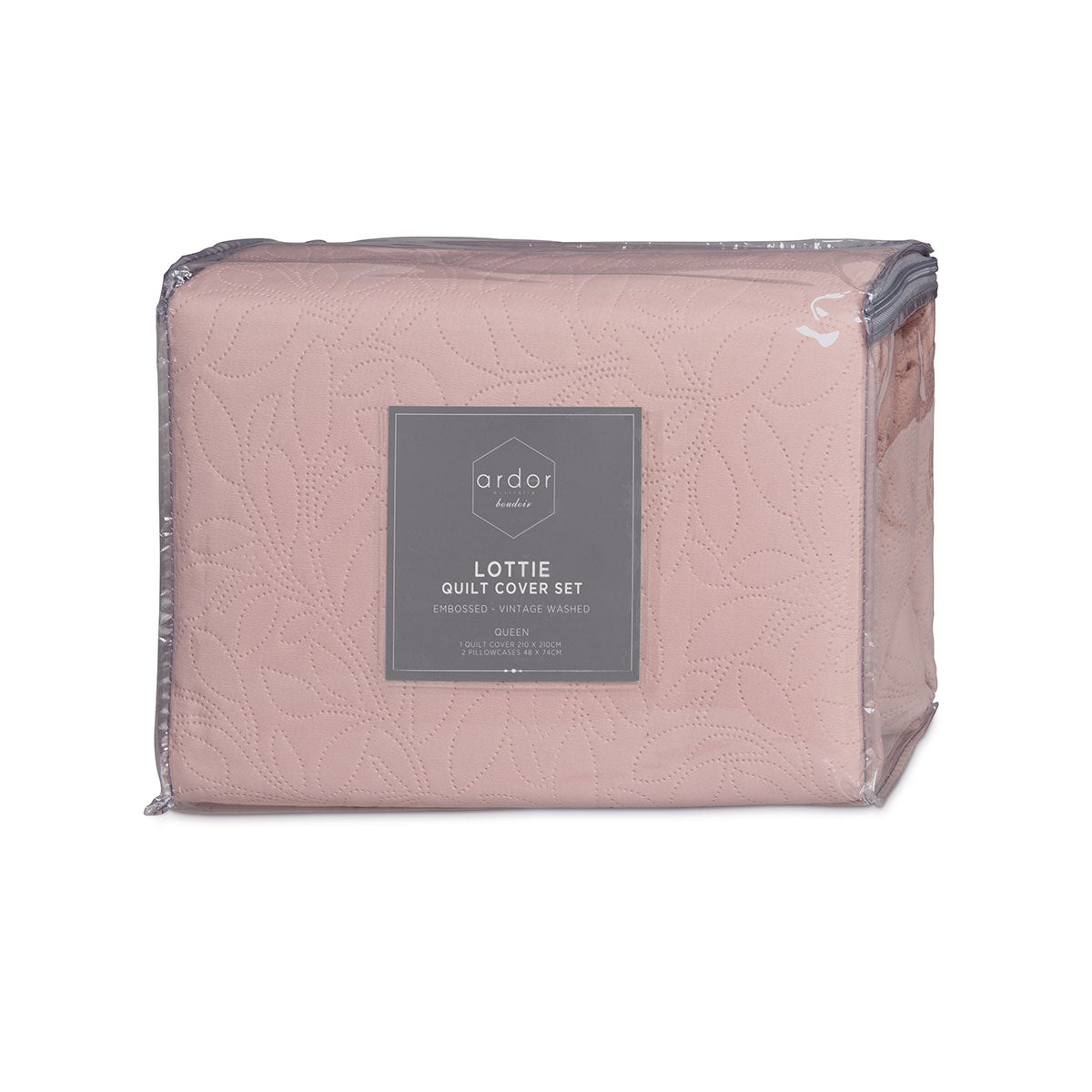 ardor-lottie-blush-pinsonic-embossed-quilt-cover-set-king at www.mallsonline.com.au