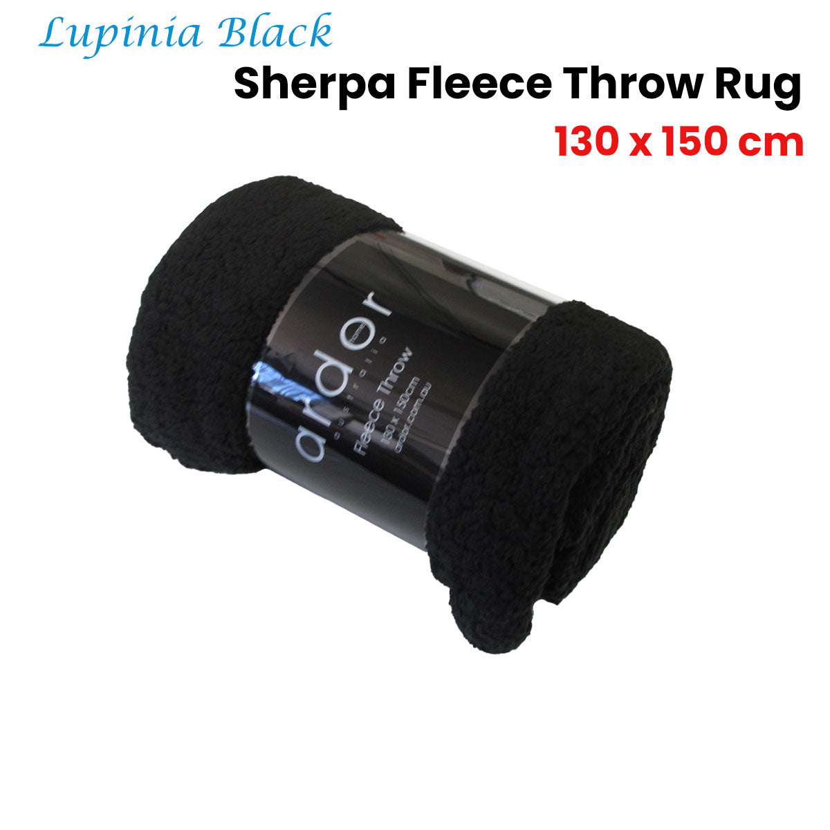 ardor-lupinia-black-sherpa-fleece-throw-rug-130-x-150cm at www.mallsonline.com.au