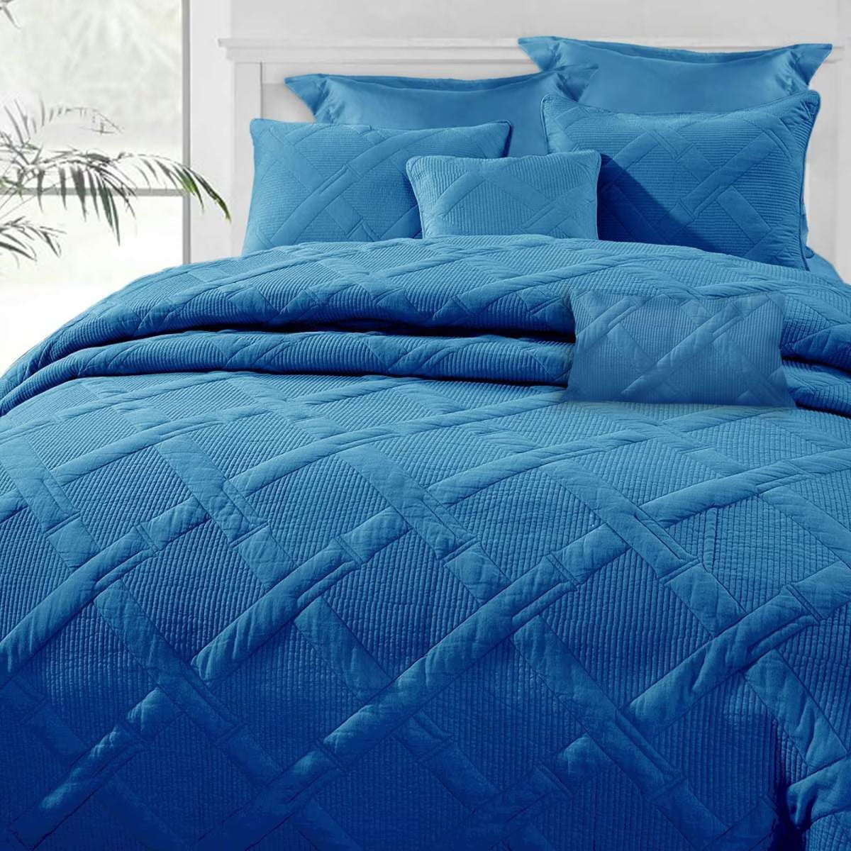 ramesses-french-blue-7-piece-air-cloud-bamboo-blend-matelasse-comfort-set-queen www.mallsonline.com.au