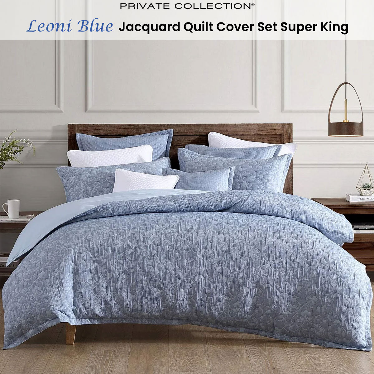 private-collection-leoni-blue-polyester-cotton-jacquard-quilt-cover-set-super-king