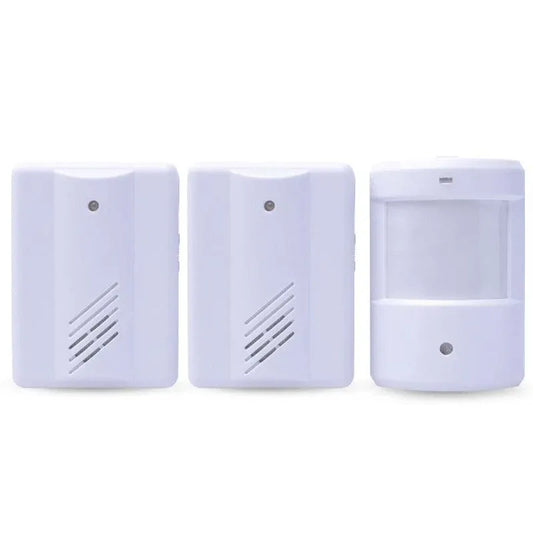 Restaurant Shop Door Entry Wireless Pir Motion Sensor Door Chime Door Bell Alarm - 2 Receivers+1 Sensor