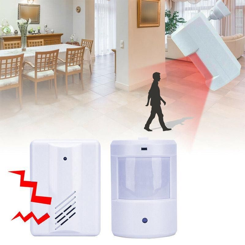 Restaurant Shop Door Entry Wireless Pir Motion Sensor Door Chime Door Bell Alarm - 2 Receivers+1 Sensor