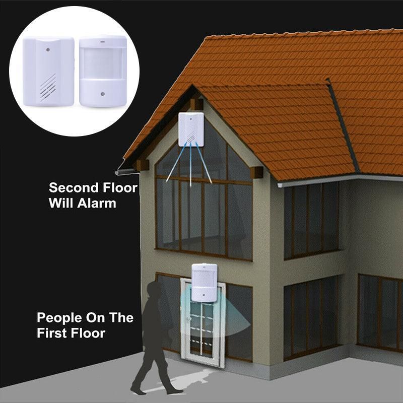 Restaurant Shop Door Entry Wireless Pir Motion Sensor Door Chime Door Bell Alarm - 1 Receiver+2 Sensors
