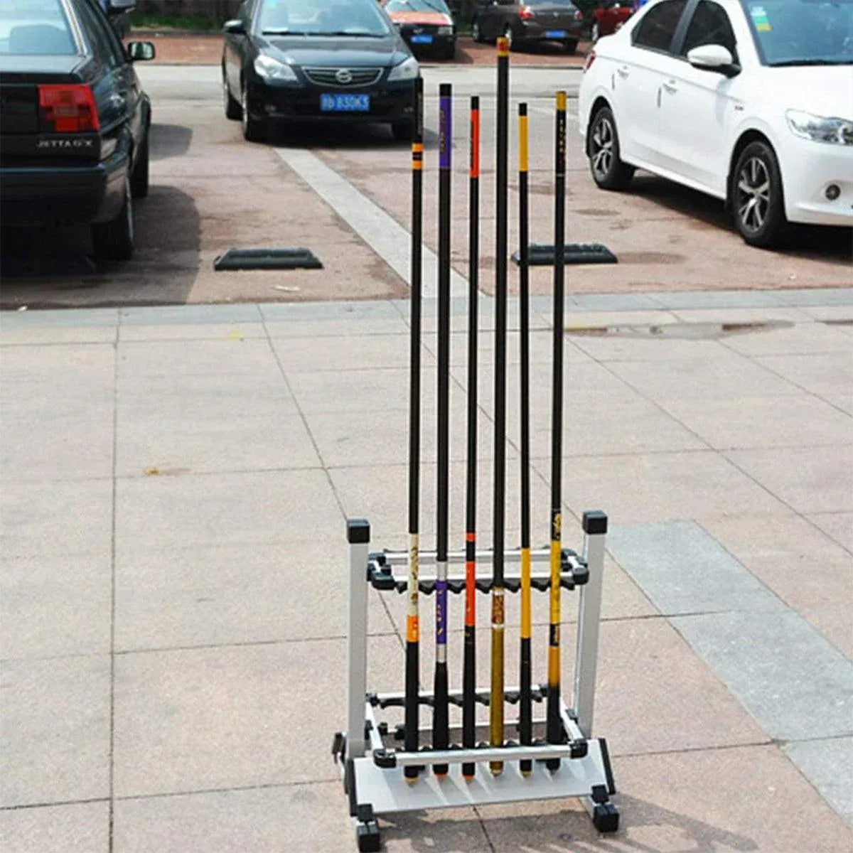 12/24 Hole Multi Functional Fishing Rod Holder Storage Rack Display Organizer - 12Holes