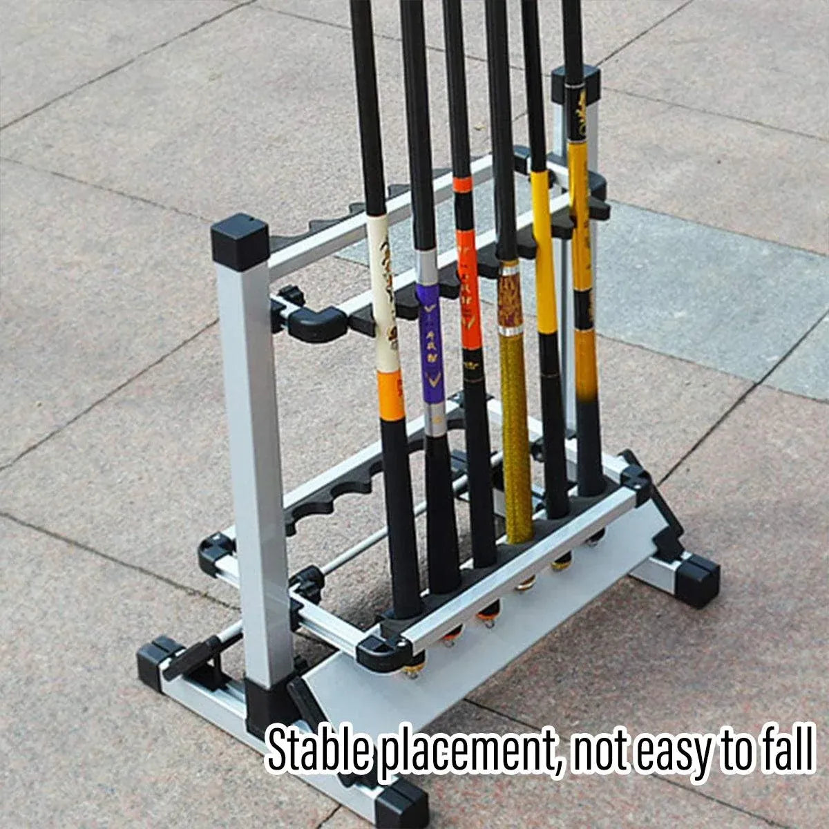 12/24 Hole Multi Functional Fishing Rod Holder Storage Rack Display Organizer - 12Holes