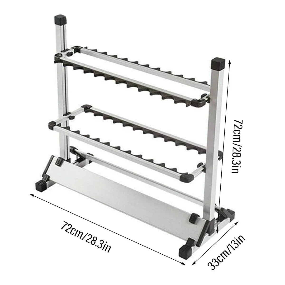 12/24 Hole Multi Functional Fishing Rod Holder Storage Rack Display Organizer - 12Holes