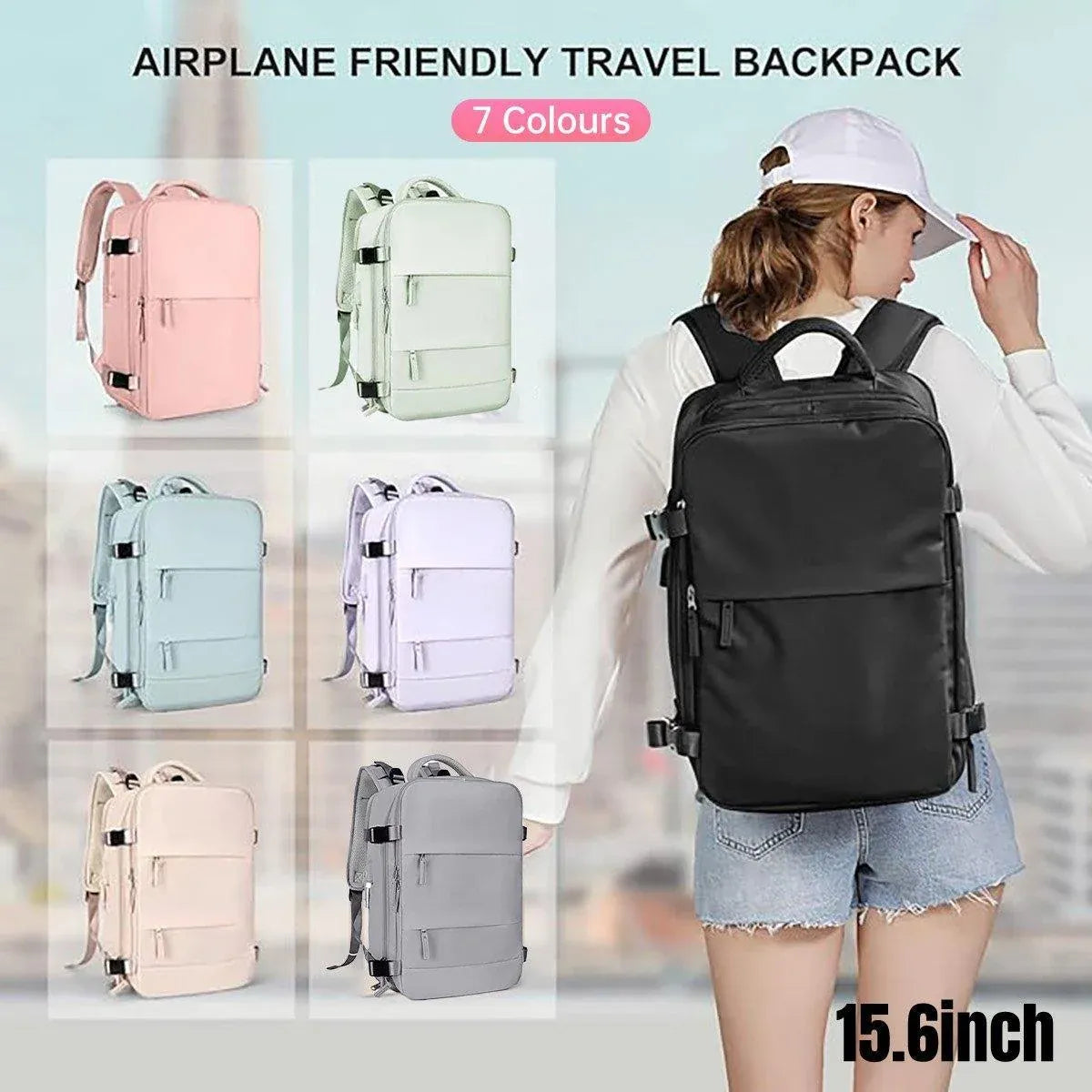 Waterproof Travel Backpack Outdoor Sports Shoulder Bag Hiking Camping Daypack - Blue