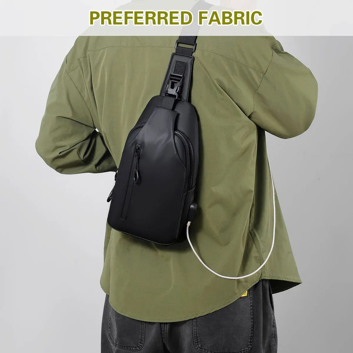 Large Capacity Chest Crossbody Bag Waterproof Durable for Travel Daily Use - Blue