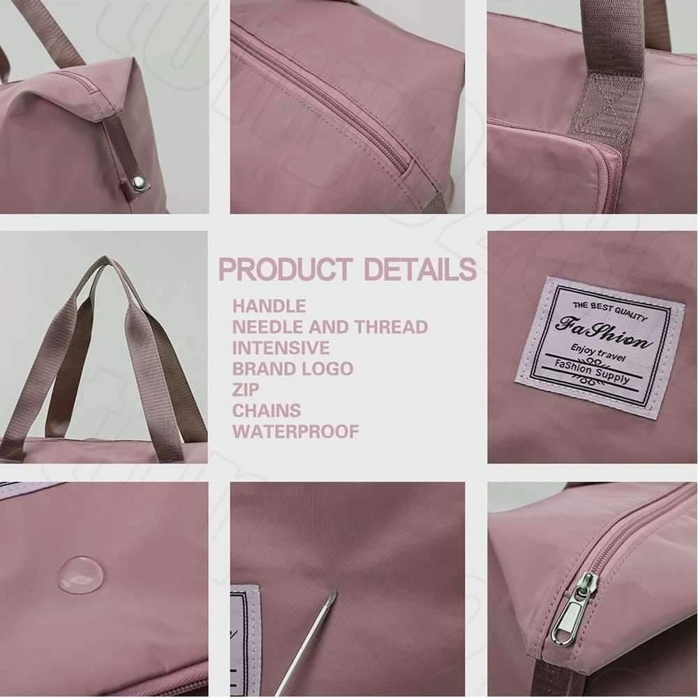 Large Capacity Travel Bag Foldable Luggage Tote Lightweight Storage Duffel Bag - Purple