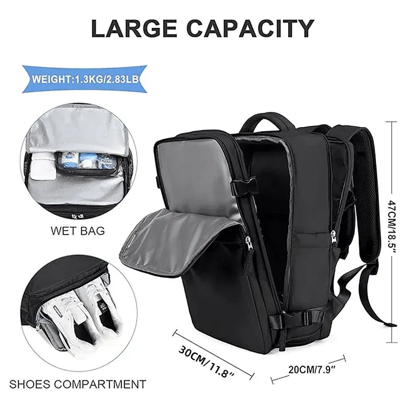 Waterproof Travel Backpack Outdoor Sports Shoulder Bag Hiking Camping Daypack - Grey
