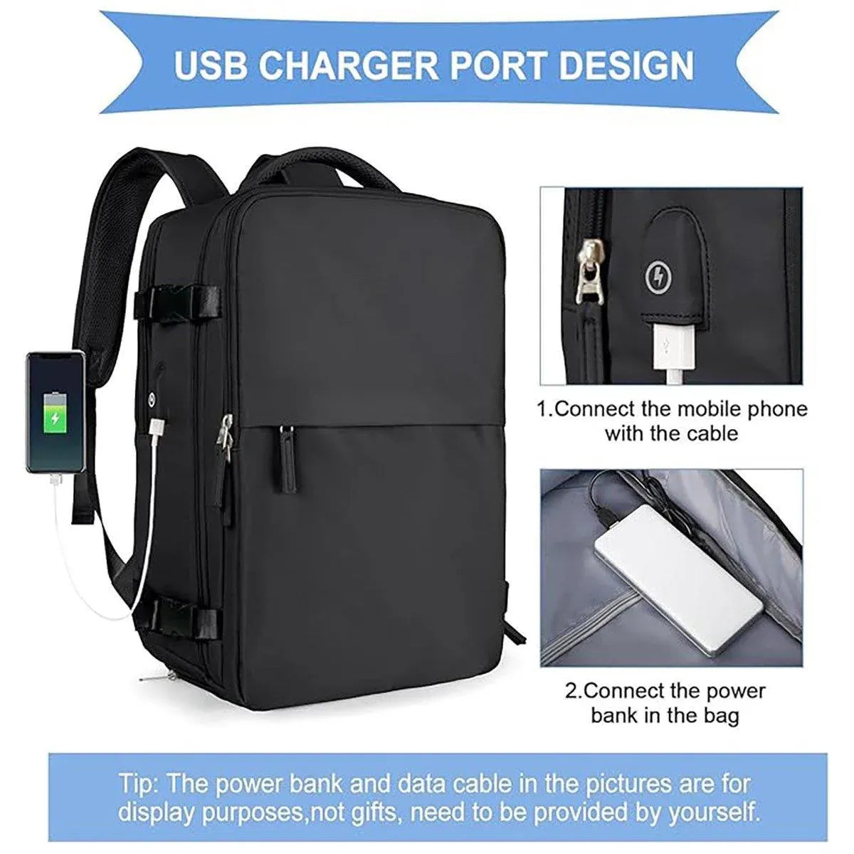 Waterproof Travel Backpack Outdoor Sports Shoulder Bag Hiking Camping Daypack - Grey