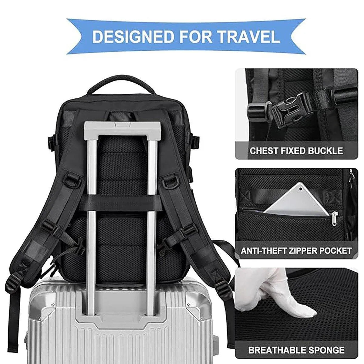 Waterproof Travel Backpack Outdoor Sports Shoulder Bag Hiking Camping Daypack - Grey