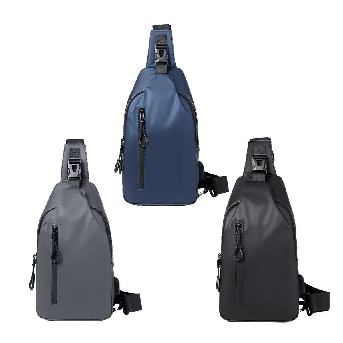 Large Capacity Chest Crossbody Bag Waterproof Durable for Travel Daily Use - Grey