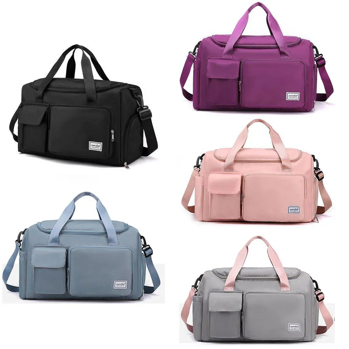 Unisex Waterproof Portable Travel Luggage Carry On Shoulder Hand Duffle Bag - Pink