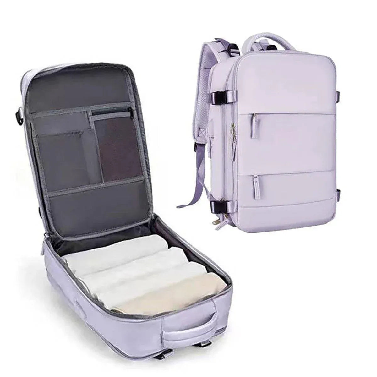 Waterproof Travel Backpack Outdoor Sports Shoulder Bag Hiking Camping Daypack - Purple