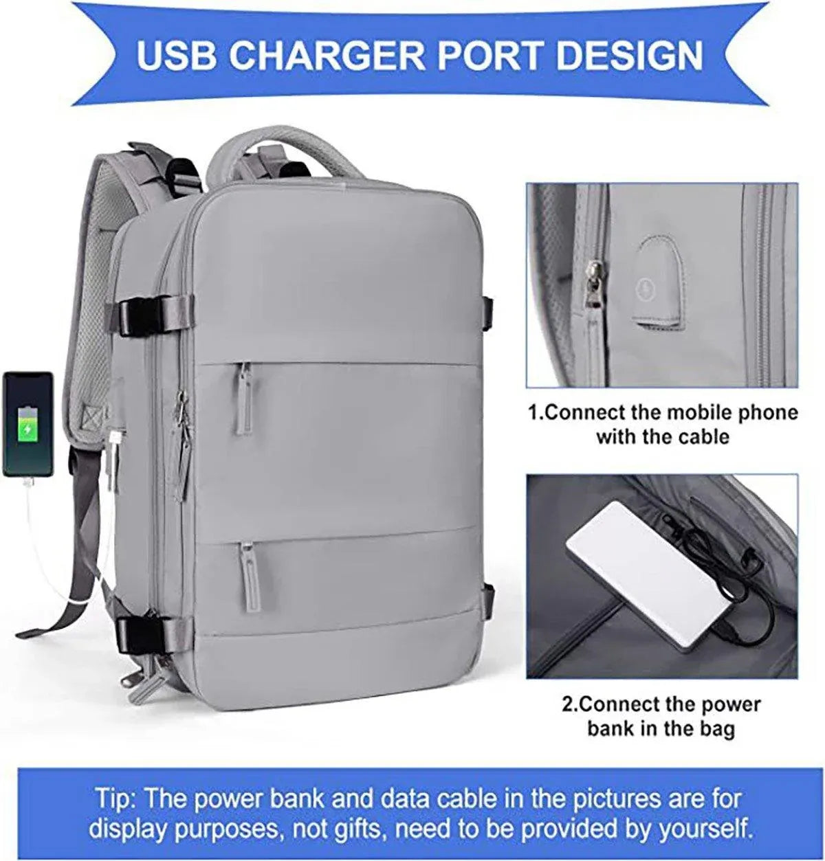 Waterproof Travel Backpack Outdoor Sports Shoulder Bag Hiking Camping Daypack - Purple