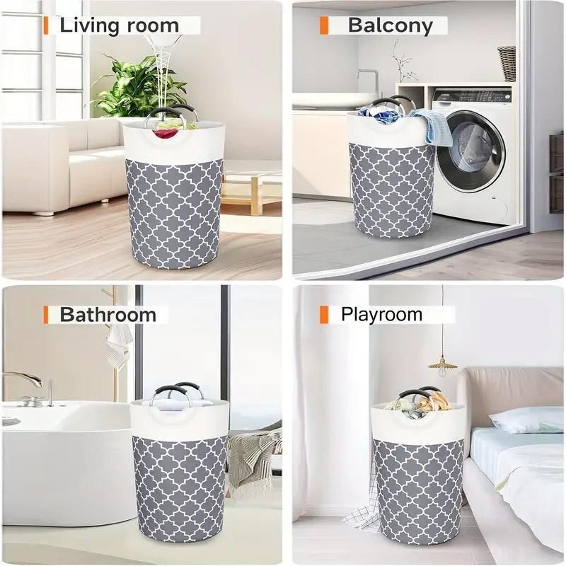 82L Large Capacity Laundry Basket for Dirty Clothes Toy Storage and Organizing - Grey
