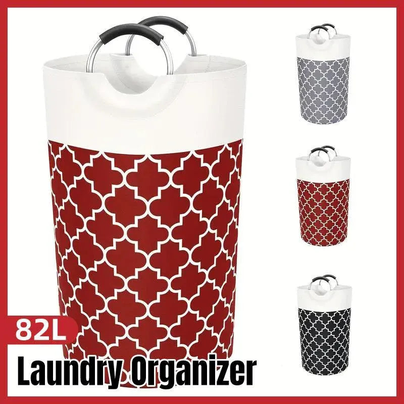 82L Large Capacity Laundry Basket for Dirty Clothes Toy Storage and Organizing - Red