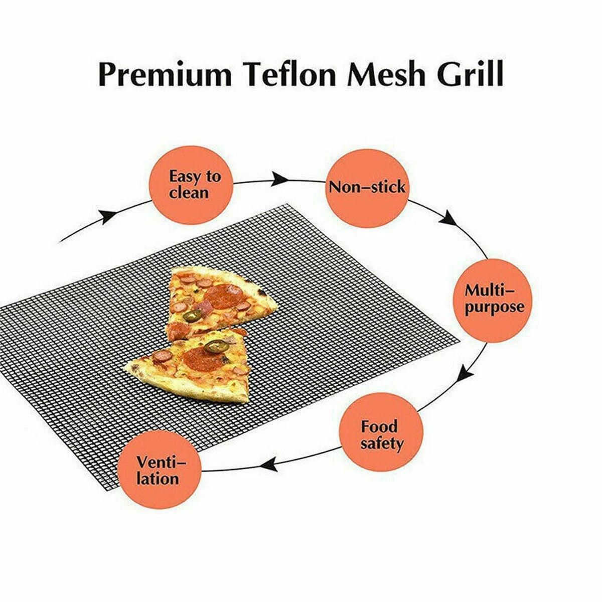 3/6/10PCS Non-Stick BBQ Grill Mat Mesh Liner Cooking Barbecue Sheet Baking Pad - 40X30cm-10PCS