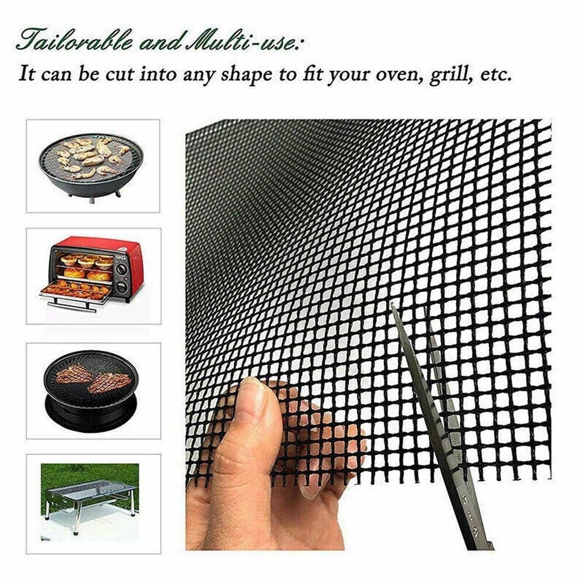 3/6/10PCS Non-Stick BBQ Grill Mat Mesh Liner Cooking Barbecue Sheet Baking Pad - 40X30cm-10PCS