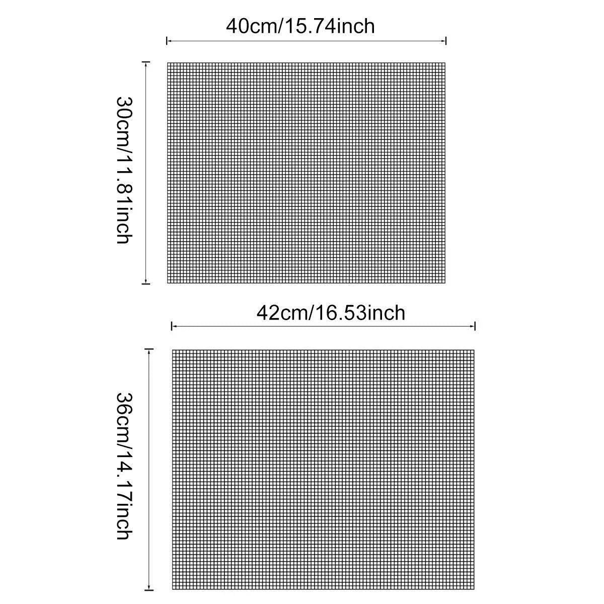 3/6/10PCS Non-Stick BBQ Grill Mat Mesh Liner Cooking Barbecue Sheet Baking Pad - 42X36cm-6PCS