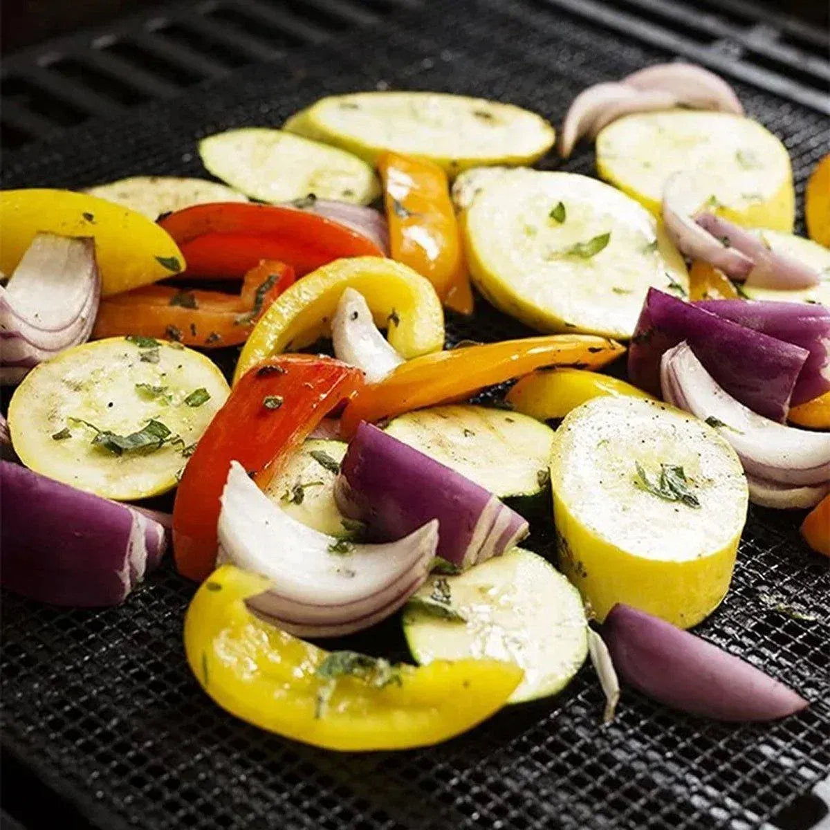 3/6/10PCS Non-Stick BBQ Grill Mat Mesh Liner Cooking Barbecue Sheet Baking Pad - 42X36cm-6PCS